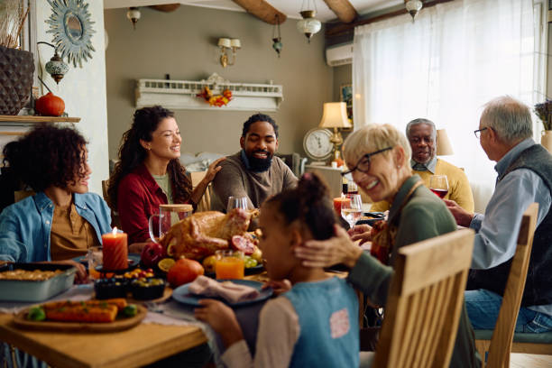 Family sharing a meal